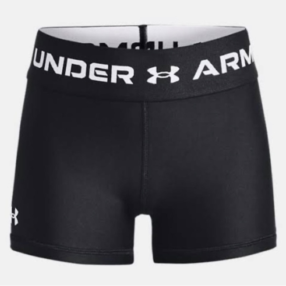 NWT shorts black youth girls Under Armour size YLG (youth large)